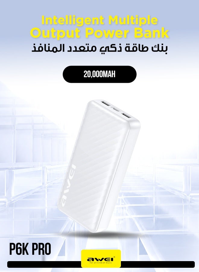 أوي باور بانك بسعة 20,000 ملي أمبير- شاحن محمول مزود بمنفذي USB سريعين، تصميم صغير الحجم مناسب للسفر، متوافق مع الهواتف الذكية و الأجهزة اللوحية و أجهزة الألعاب  وأجهزة البلوتوث و غيرها 20000 mAh - Image 1
