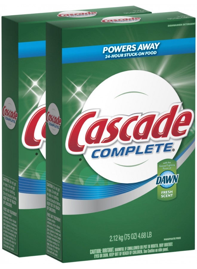Cascade Complete Powder All-in-1 Dishwasher Detergent - 75 oz - Fresh - 2 pk