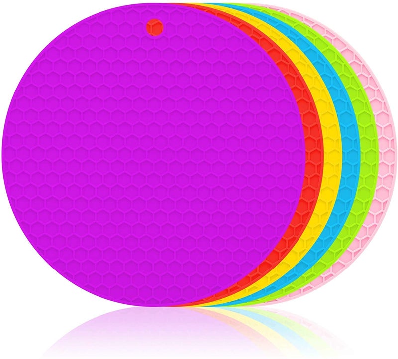 LUCC1N Silicone Heat Resistant Round Trivets Mat Random Colour - Image 1