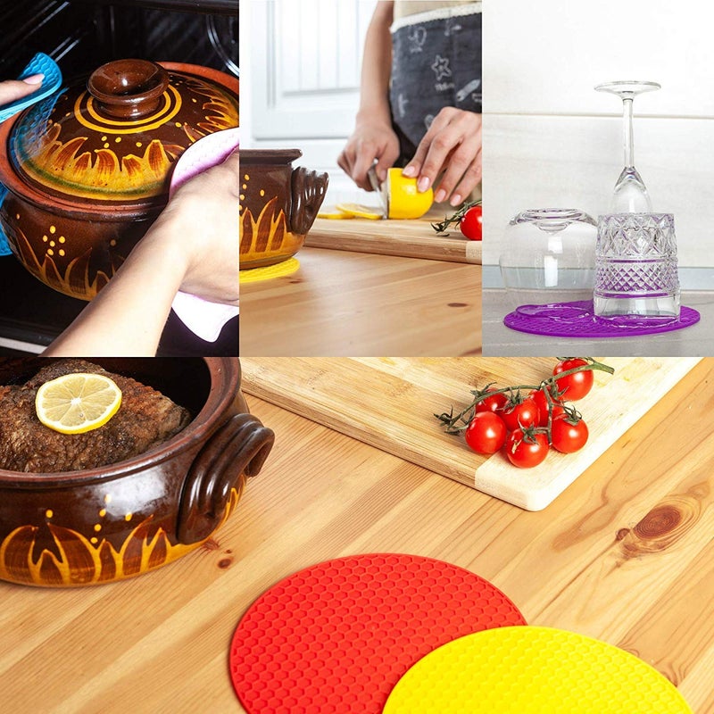 LUCC1N Silicone Heat Resistant Round Trivets Mat Random Colour - Image 5