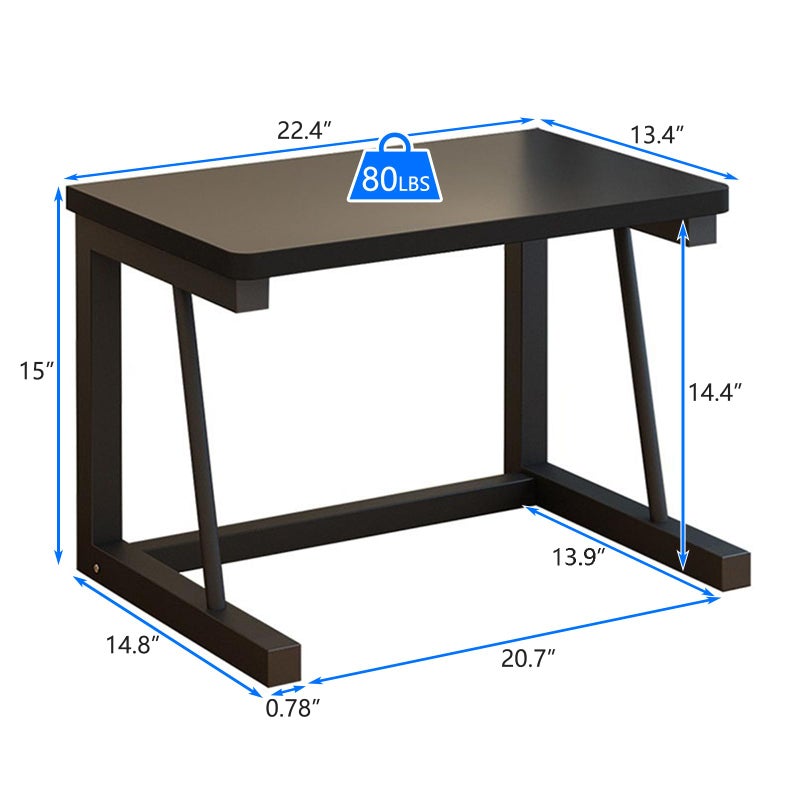 WRITECRY Printer Stand, 2-Tier Desktop Printer Shelf for 3D Laser Printer, Copier, Durable Wood Storage Organizer for Home Office Kitchen, 22.5" W*14.8" D*15" H (2-Tier, Black) - Image 4