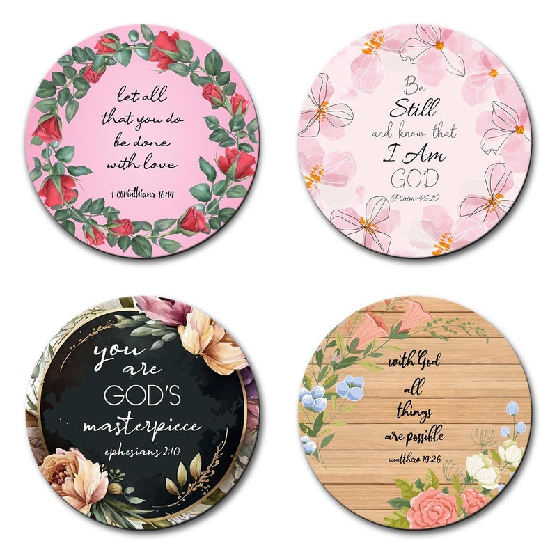 AR Creative Let All That You - Bible Verse Fridge Magnet for Home Decoration, Bible Quotes MDF Wooden Fridge Magnet, Bible Verse, Home, Office Decor (3.5 inch x 3.5 inch) Set of 4 - Image 1