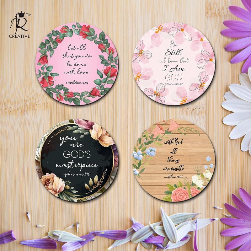 AR Creative Let All That You - Bible Verse Fridge Magnet for Home Decoration, Bible Quotes MDF Wooden Fridge Magnet, Bible Verse, Home, Office Decor (3.5 inch x 3.5 inch) Set of 4 - Image 2