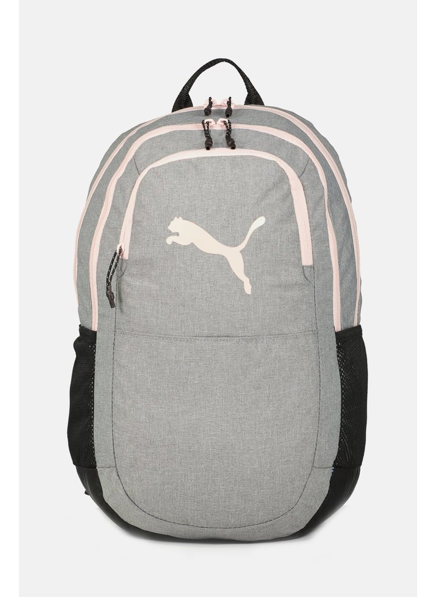 PUMA Women Brand Logo Backpack 45 H x 32 L x 15 W cm, Grey and Pink  - Image 1