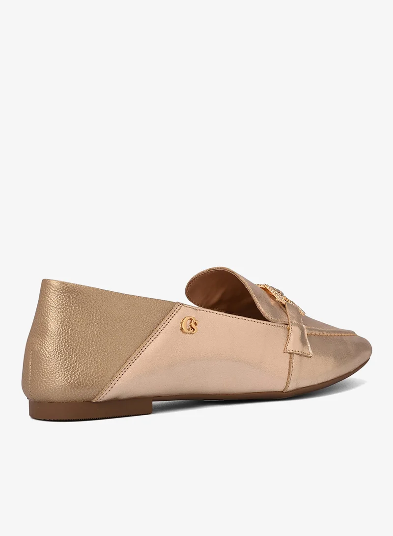 Carmen Steffens Gold Crystal Loafers