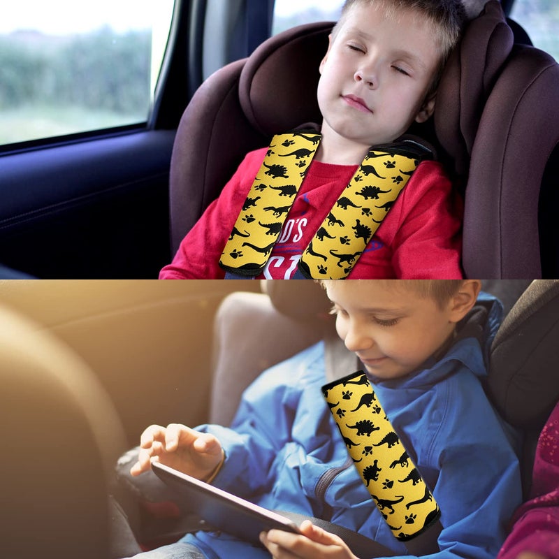 SLEILIN Seat Belt Cover for Kids, Seat Belt Pad for Boys Girls, Car Seat Straps Shoulder Pads for Kids, Kid's Seat Belt Cushion, Shoulder Strap Pad, 1 Piece ï¼ˆDinosaurï¼‰ - Image 4