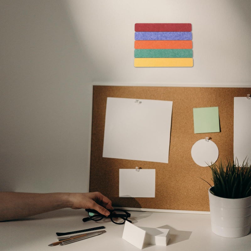 5pcs Self Adhesive Felt Bulletin Boards Multi Color Memo Display Strips for Office Home Classroom Organization - Image 4