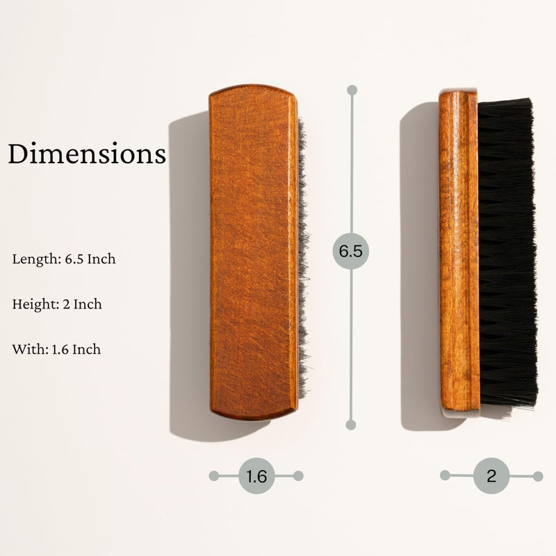 Konex European Quality Shoe Brush: Wooden Handcrafted, Shoe Cleaning Brush with Nylon Fiber Bristle and Molded Wood Handle, Imported Shoe Brushes for Cleaning - 7x1 3/4x1 3/4 Inches Size - Image 2
