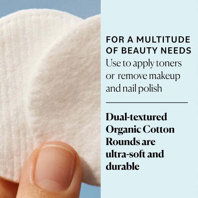 Sky Organics Organic Cotton Rounds for Sensitive Skin, 100% Pure GOTS Certified Organic for Beauty & Personal Care, 100 ct. w Ebook - Image 3