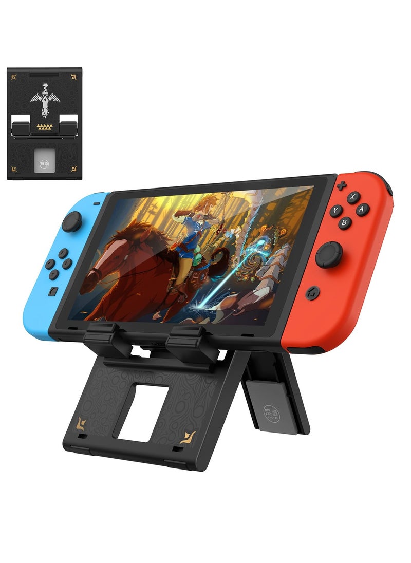 Excefore Switch Stand for Nintendo Switch, OLED, Lite, Steam Deck, Adjustable Playstand, Compact and Portable Foldable Holder, Cute Gaming Accessories for Travel and Home Use-Black  - Image 1