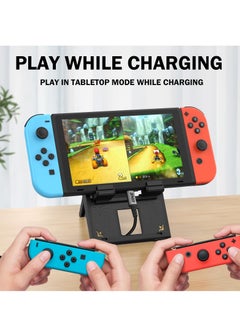 Excefore Switch Stand for Nintendo Switch, OLED, Lite, Steam Deck, Adjustable Playstand, Compact and Portable Foldable Holder, Cute Gaming Accessories for Travel and Home Use-Black  - Image 2