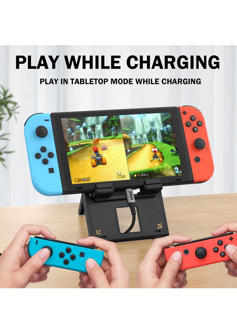 Excefore Switch Stand for Nintendo Switch, OLED, Lite, Steam Deck, Adjustable Playstand, Compact and Portable Foldable Holder, Cute Gaming Accessories for Travel and Home Use-Black  - Image 2