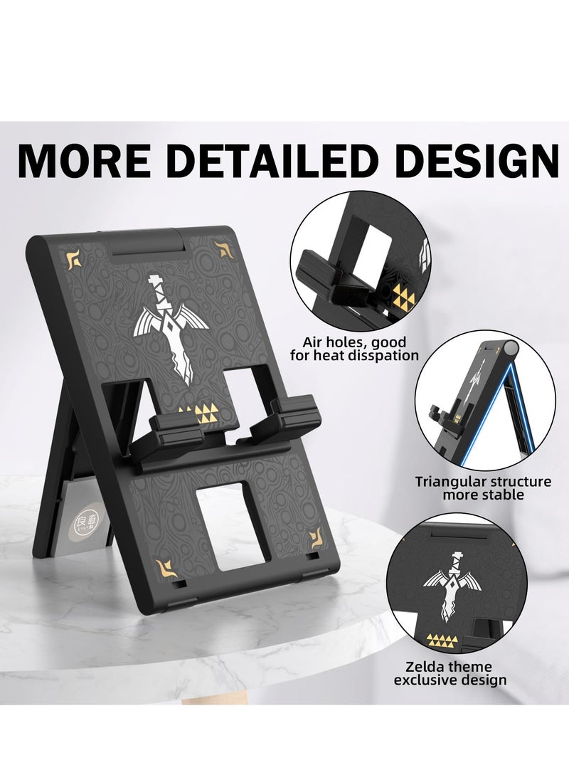 Excefore Switch Stand for Nintendo Switch, OLED, Lite, Steam Deck, Adjustable Playstand, Compact and Portable Foldable Holder, Cute Gaming Accessories for Travel and Home Use-Black  - Image 3