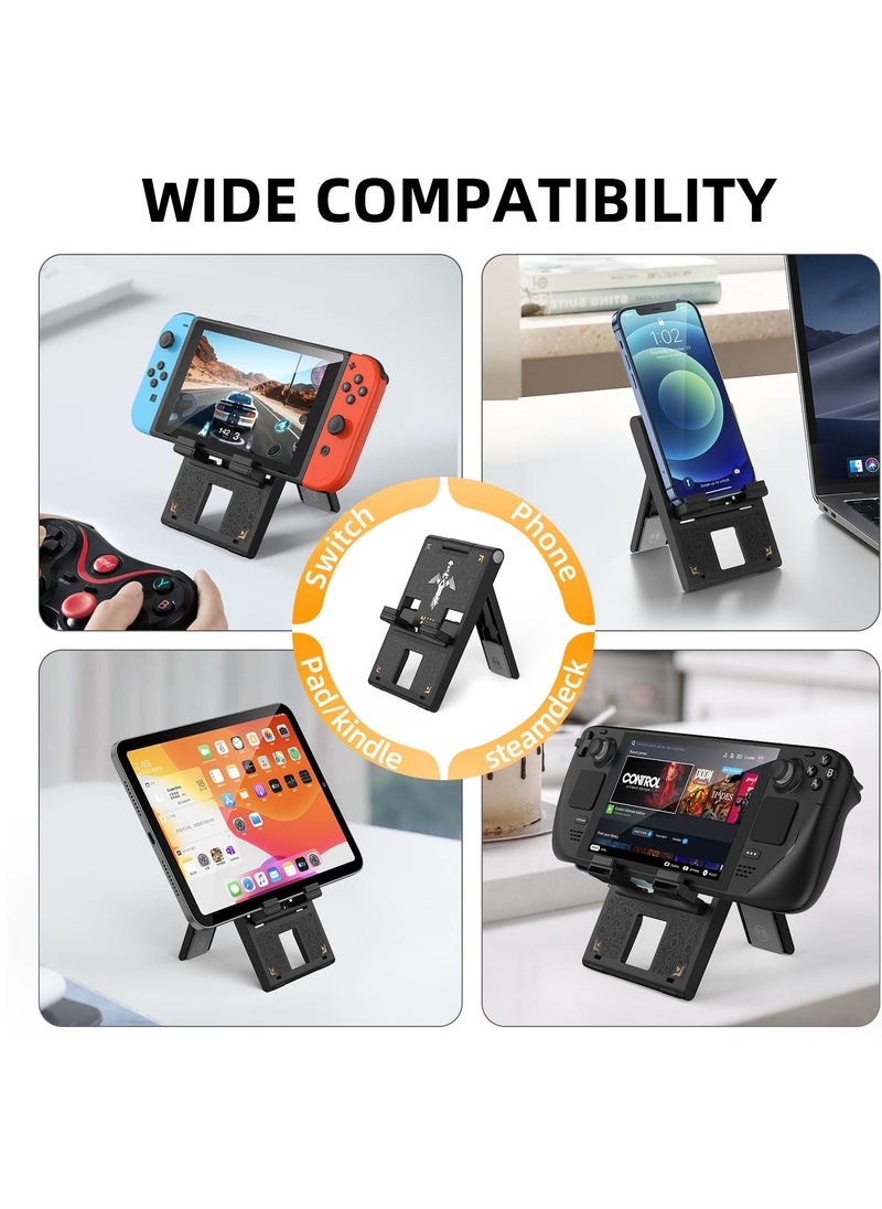 Excefore Switch Stand for Nintendo Switch, OLED, Lite, Steam Deck, Adjustable Playstand, Compact and Portable Foldable Holder, Cute Gaming Accessories for Travel and Home Use-Black  - Image 5