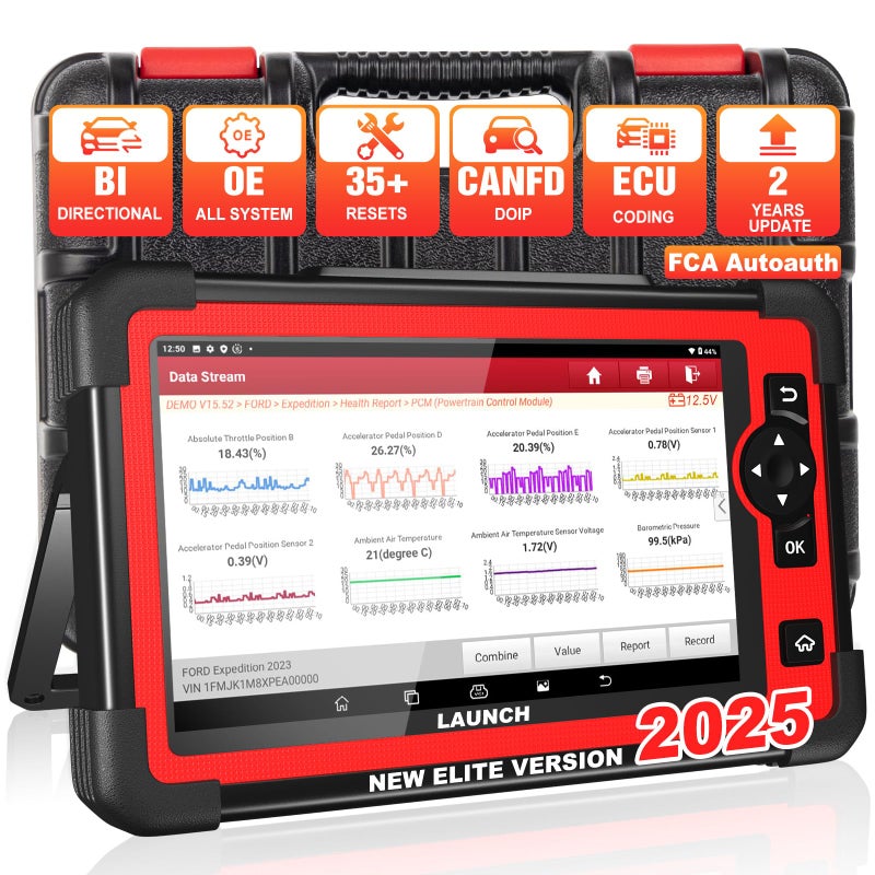 LAUNCH X431 CRP919E Elite OBD2 Scanner 2025 New Bidirectional Scan Tool As CRP919EBT CANFD DOIP ECU Coding Active Test 35 Service Full System FCA Autoauth TPMS BST360 2Year Free Update