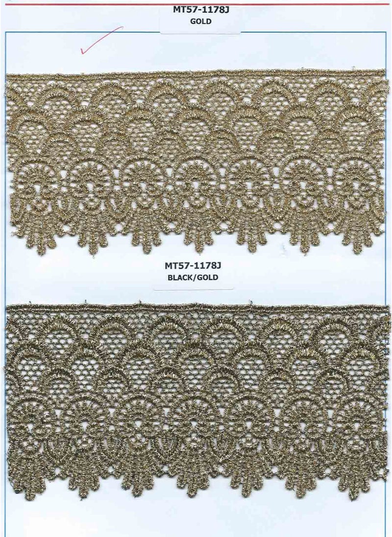 Japanese Metallic Cut Lace - 8.75 cm Width, 15 Yard Roll (Mt57-1178J)