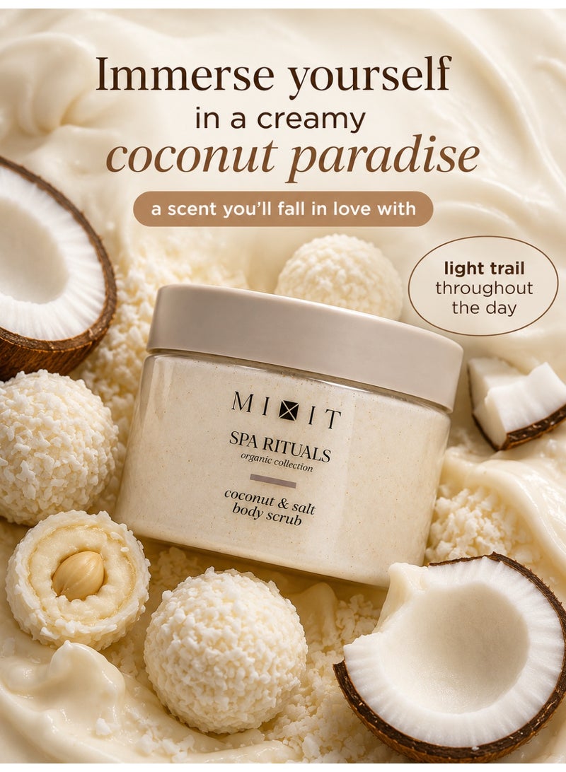 MIXIT Spa Rituals Coconut & Salt Exfoliating Body Scrub, Smoothing Sea Salt Scrub with Shea Butter, 300g - Image 5