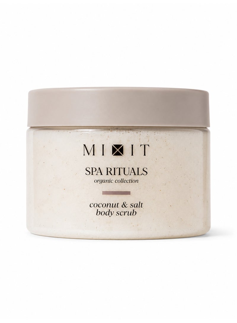 MIXIT Spa Rituals Coconut & Salt Exfoliating Body Scrub, Smoothing Sea Salt Scrub with Shea Butter, 300g - Image 1
