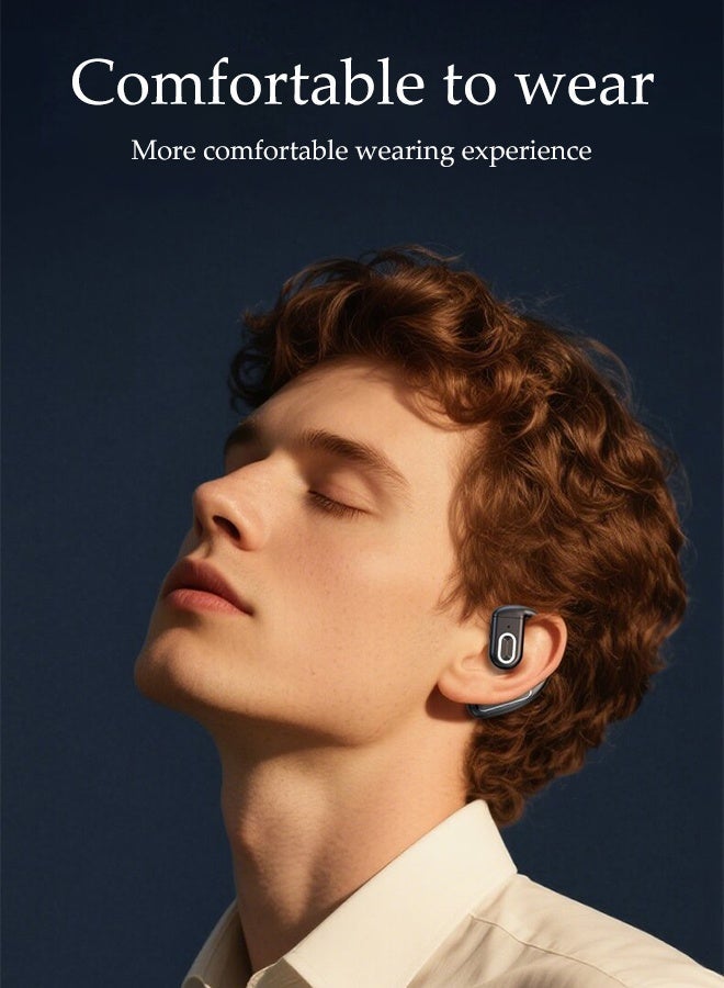 DUNISO AI Real-time Translation Earphones，Single-ear Non-in-ear Wireless Bluetooth Headset，Hanging Ear Translation Bluetooth Earphones，for Travel, Business, Learning,Black - Image 5