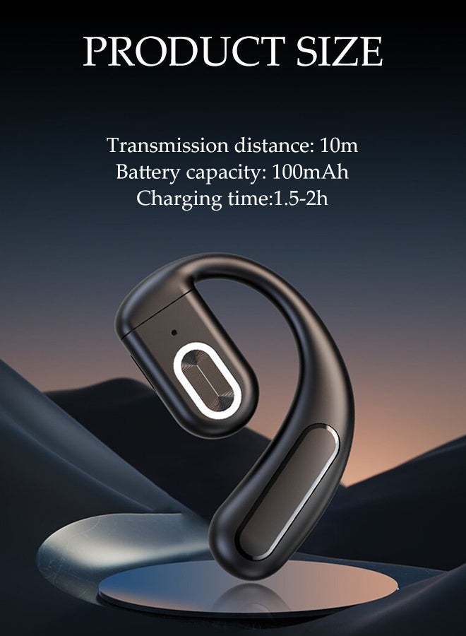 DUNISO AI Real-time Translation Earphones，Single-ear Non-in-ear Wireless Bluetooth Headset，Hanging Ear Translation Bluetooth Earphones，for Travel, Business, Learning,Black - Image 3