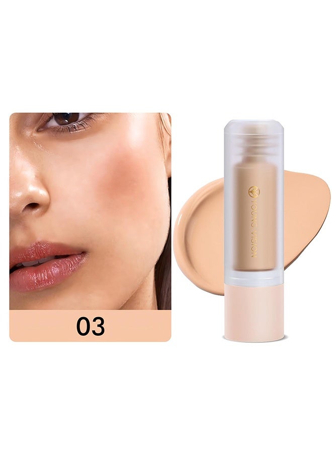 YOUNG VISION Longwear Liquid Foundation，Water-Based Liquid Foundation – Full Coverage, Lightweight Makeup for Oily and Combination Skin, Natural Matte Finish, Waterproof and Sweat-Resistant #03 - Image 2
