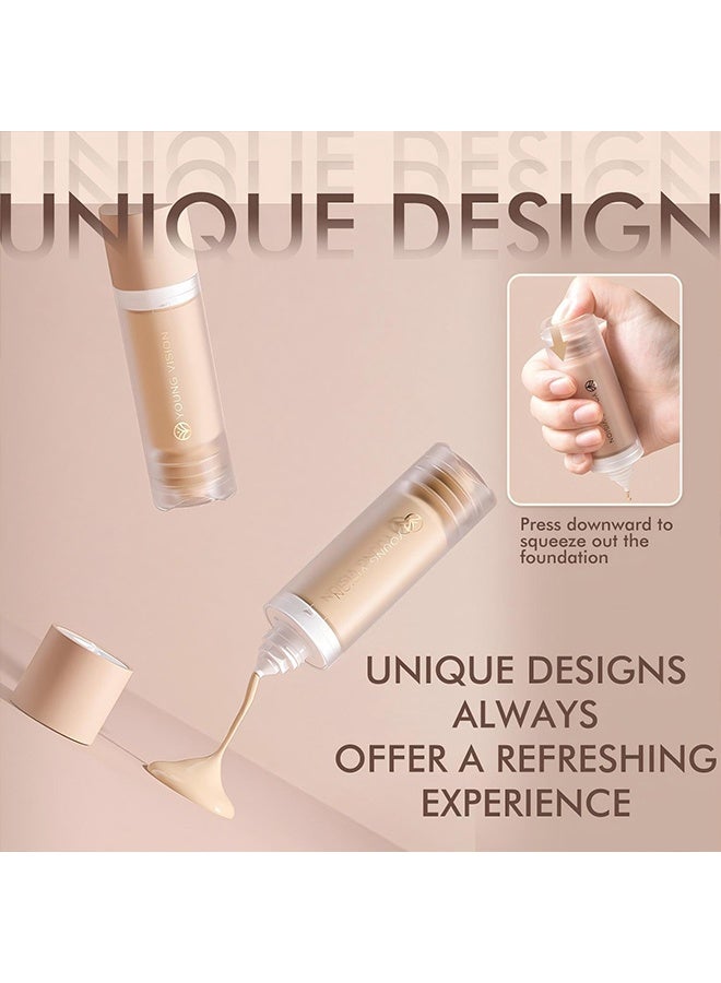 YOUNG VISION Longwear Liquid Foundation，Water-Based Liquid Foundation – Full Coverage, Lightweight Makeup for Oily and Combination Skin, Natural Matte Finish, Waterproof and Sweat-Resistant #03 - Image 5