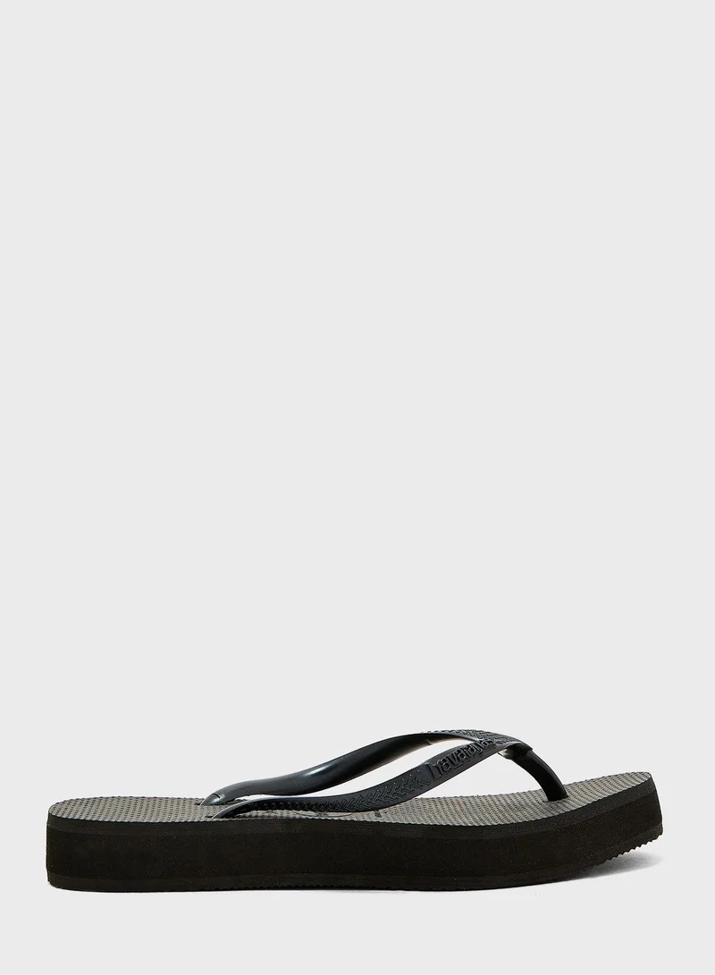 havaianas Slim Logo Flip Flops
