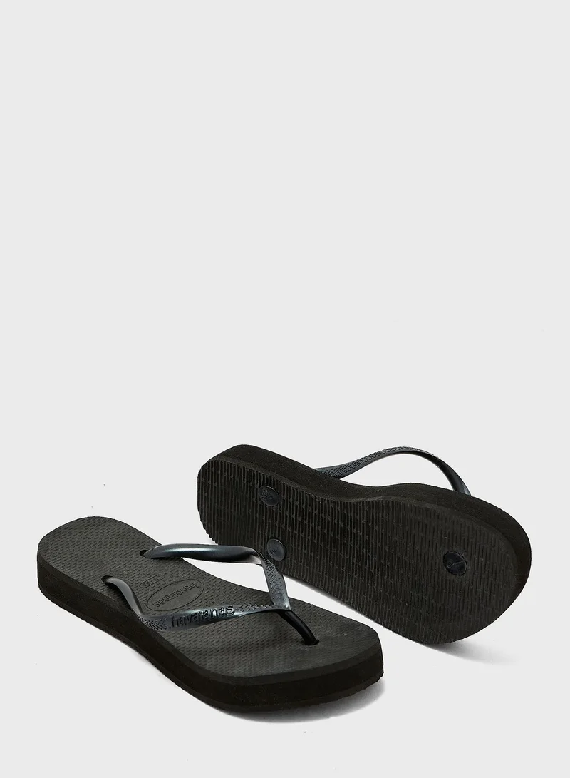 havaianas Slim Logo Flip Flops