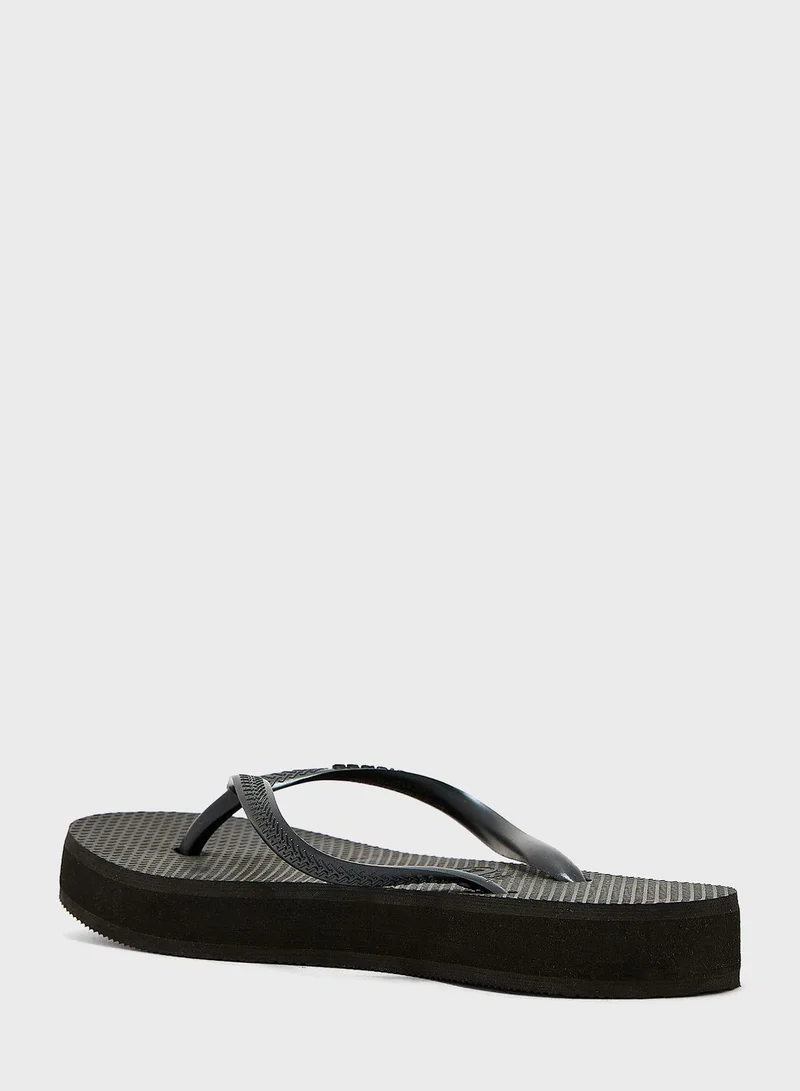 havaianas Slim Logo Flip Flops