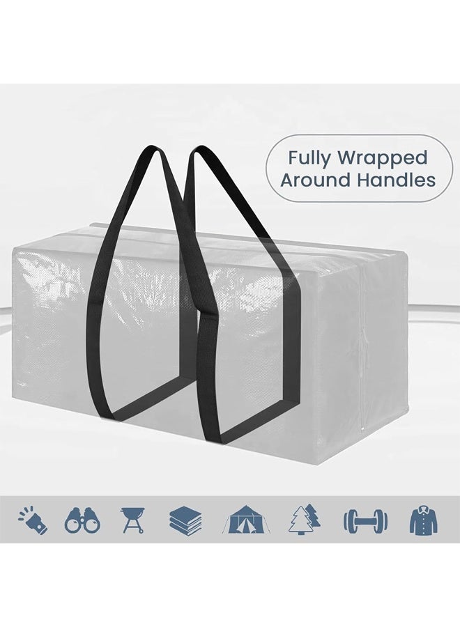 DUNISO 6 Pack Extra Large Moving Bags，Storage Bags with Zippers & Handles, Foldable Heavy-Duty Tote，Space Saving,Waterproof, Moisture-proof, Sturdy and Durable，for Bedding, Duvet, Comforter，Pillow，Toys，68.6*29*38cm，Clear - Image 4