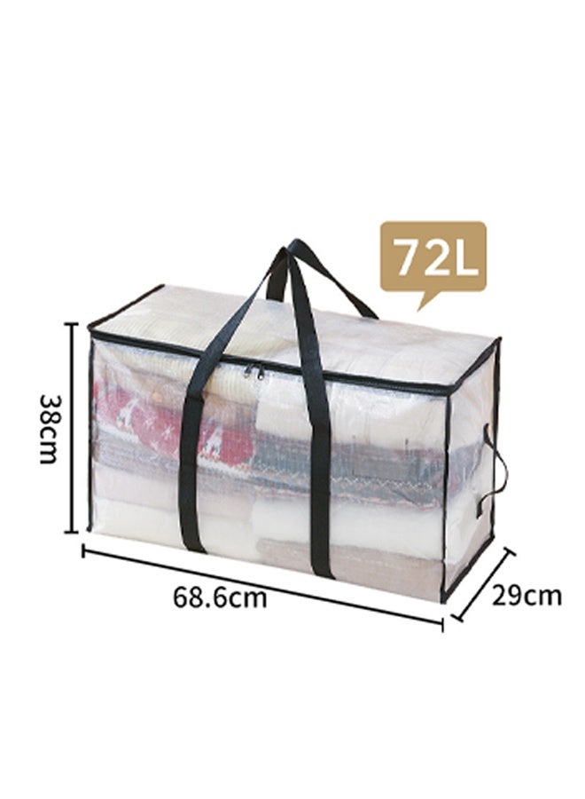 DUNISO 6 Pack Extra Large Moving Bags，Storage Bags with Zippers & Handles, Foldable Heavy-Duty Tote，Space Saving,Waterproof, Moisture-proof, Sturdy and Durable，for Bedding, Duvet, Comforter，Pillow，Toys，68.6*29*38cm，Clear - Image 2