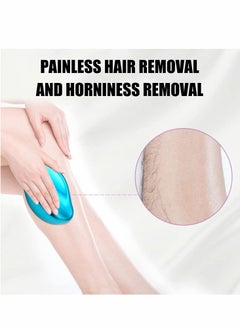 Y&D Hair Removal Eraser, Painless Crystal Remover Tools Magic Soft Smooth Skin Fast & Easy for Men and Women (Blue)  - Image 2