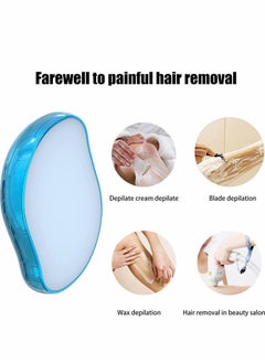 Y&D Hair Removal Eraser, Painless Crystal Remover Tools Magic Soft Smooth Skin Fast & Easy for Men and Women (Blue)  - Image 3