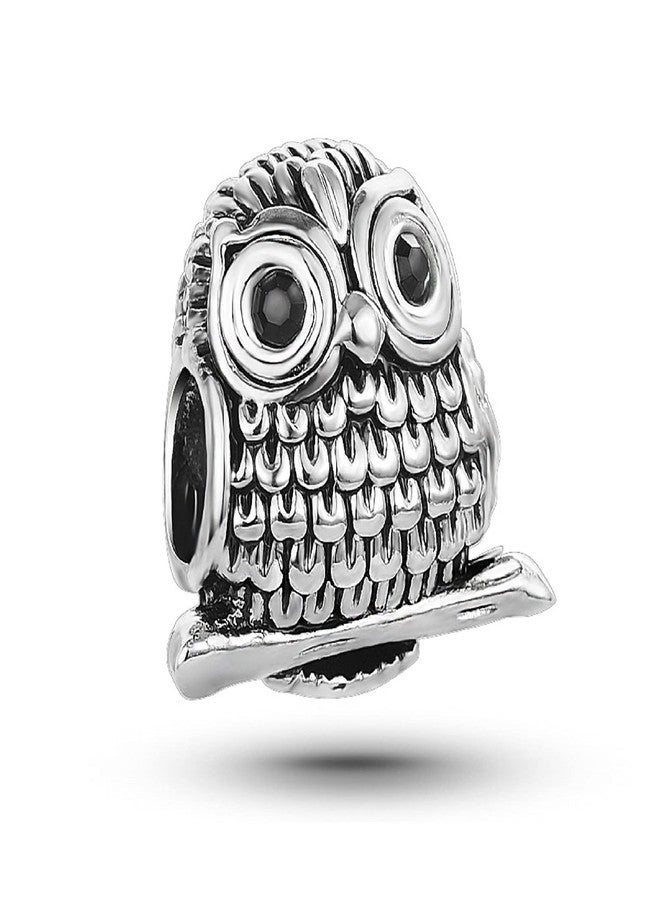 KunBead Blue Owl Love Bead Charms Compatible with Pandora Charm Bracelets Birthday Jewelry for Women - Image 1