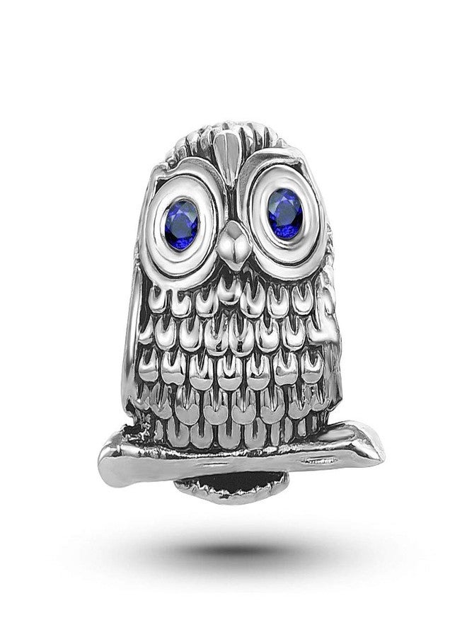KunBead Blue Owl Love Bead Charms Compatible with Pandora Charm Bracelets Birthday Jewelry for Women - Image 2