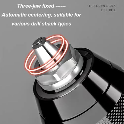 Resze Keyless Hand Drill Chuck,3-Jaw Drill Chuck,Self -Tightening Multipurpose 1/2"- 20UNF Mount 1.5-13mm Drill Press Adapter for Hand Drill Impact Driver Power Drill,1/4" Hex Shank - Image 4