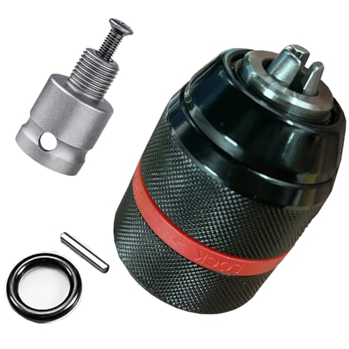Resze Keyless Hand Drill Chuck,3-Jaw Drill Chuck,Self -Tightening Multipurpose 1/2"- 20UNF Mount 1.5-13mm Drill Press Adapter for Hand Drill Impact Driver Power Drill,1/4" Hex Shank - Image 1