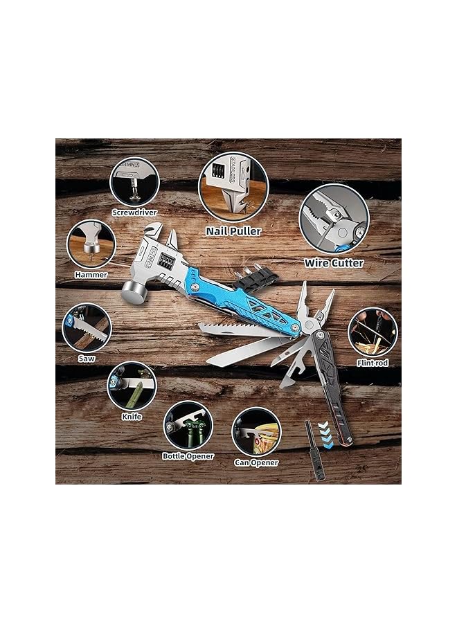 PROMASS promass Upgraded Hammer Multitool, 18-in-1 Multitool Hatchet Axe Knife Hammer Pliers Saw Screwdrivers Bottle Can Opener Nylon Sheath Perfect for Camping Hiking Survival Gifts for Men  - Image 5