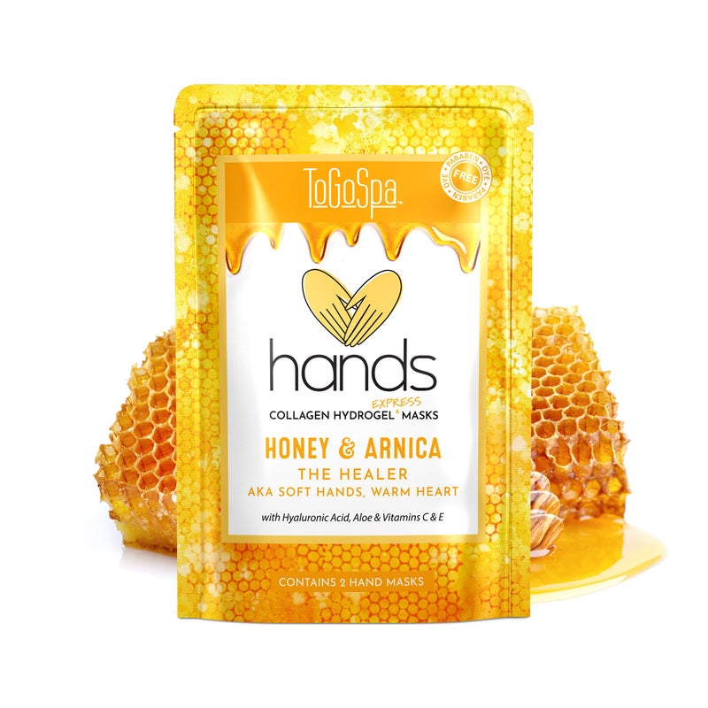 ToGoSpa, HANDS, Honey And Arnica Hand Mask Moisturizing Gloves, Moisturizer For Dry Cracked Hands, Overnight Gloves For Men And Women, Smooth Texture And Appearance, Pack Of 2 - Image 1