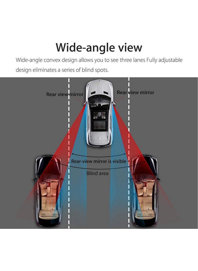 Generic 2 Pack Blind Car Spot Mirror, Universal Blind Spot Snap Way Rear View Mirror Right & Left 360 Degree Adjustable Wide Angle Side Rear Mirrors  - Image 3