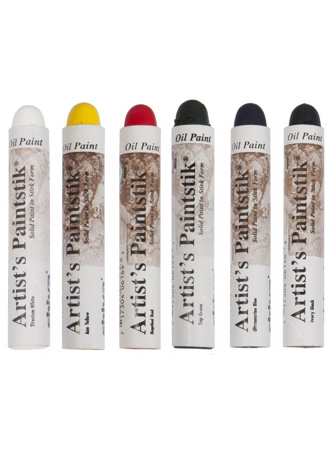 Jack Richeson 121302 Shiva Oil Paintstik, Basic Colors, Set of 6