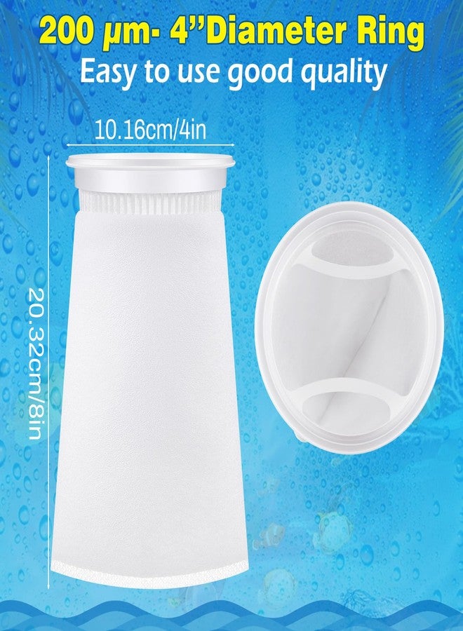 Jecery 8 Pcs 4 Inch Aquarium Filter Socks, 200 μm Ring Felt Filter Bags 4 x 8 inches Sump Socks for Saltwater Aquarium Fish Tank Freshwater - Image 2