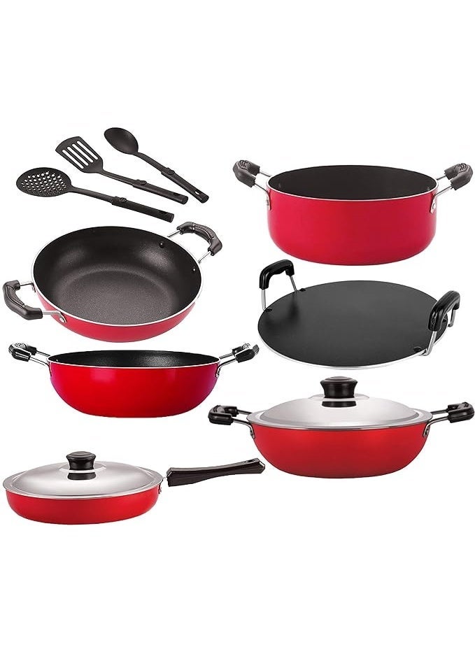 Nirlon Non Stick Aluminium Cookware Essential Set with Bakelite Handle - Image 1