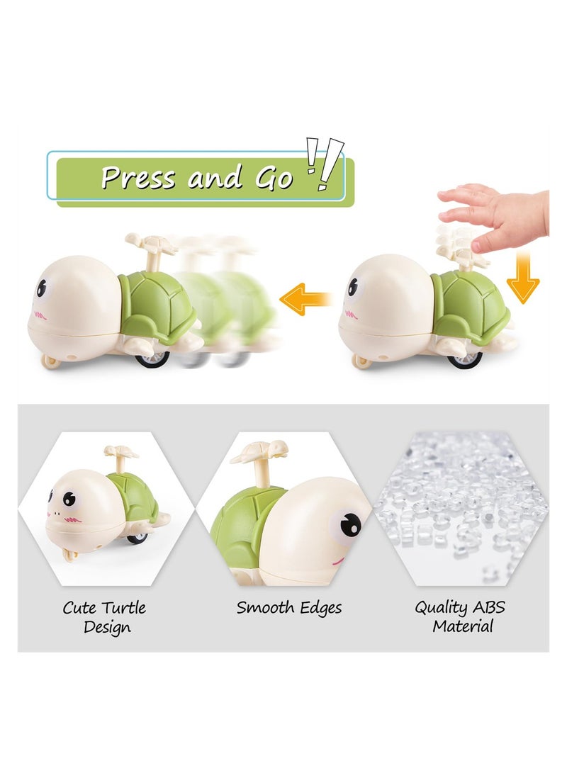 Excefore Turtle Car Toys, Press and Go Cartoon Toys Cars for 3+ Year Old Boy and Girl, Toddler Toys, Wind up Cars Baby Toys, Birthday Gifts for Baby Toys (6 PCS) - Image 4