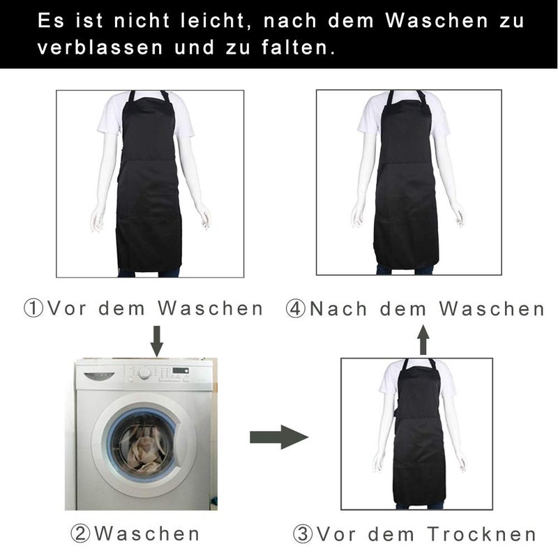 BIGHAS Adjustable Bib Apron with Pocket Extra Long Ties for Women Men  18 Colors  Chef  Kitchen  Home  Restaurant  Cafe  Cooking  Baking (Scuba Blue) - Image 3
