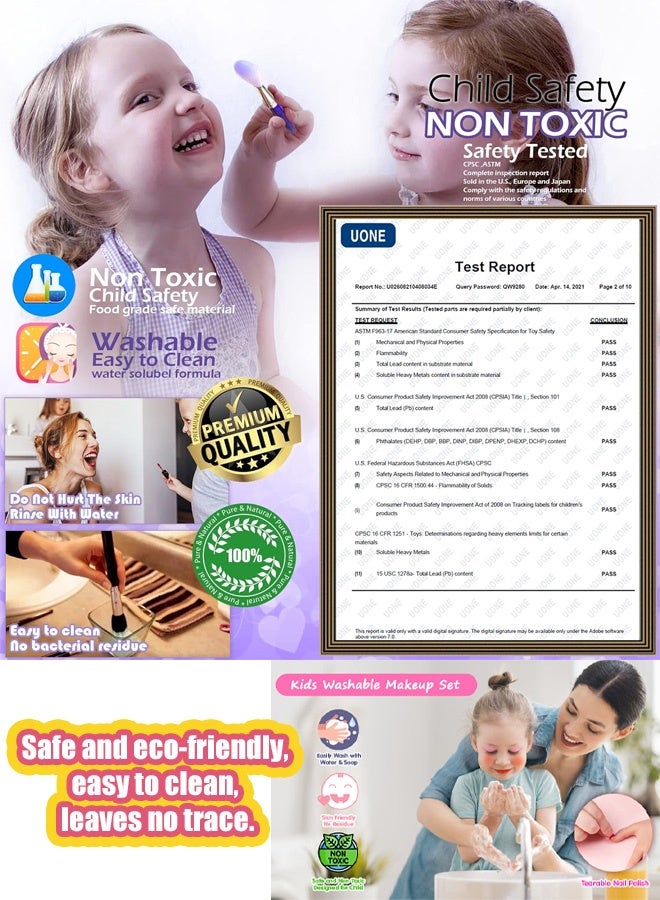 "A Million Girls' Dream" Washable Children's Makeup Set, Children's Cosmetics, Makeup Toys, Princess Girl Makeup Box Set, Washable Eyeshadow and Nail Polish, Girl Toys, Makeup Toys, Cosplay Toys - Image 2