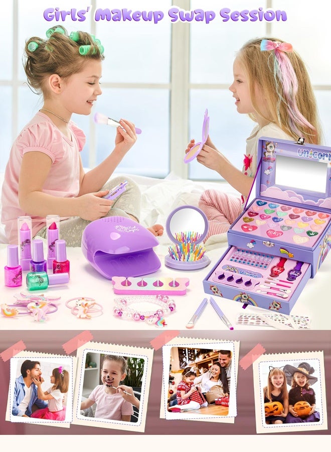 "A Million Girls' Dream" Washable Children's Makeup Set, Children's Cosmetics, Makeup Toys, Princess Girl Makeup Box Set, Washable Eyeshadow and Nail Polish, Girl Toys, Makeup Toys, Cosplay Toys - Image 1