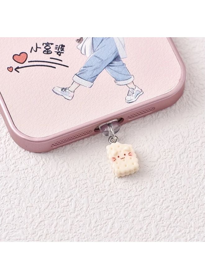 Biscuit Cat Design Resin Dust Plug For Android Mobile Phone - Image 1