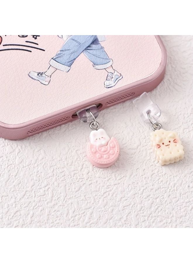 Biscuit Cat Design Resin Dust Plug For Android Mobile Phone - Image 4