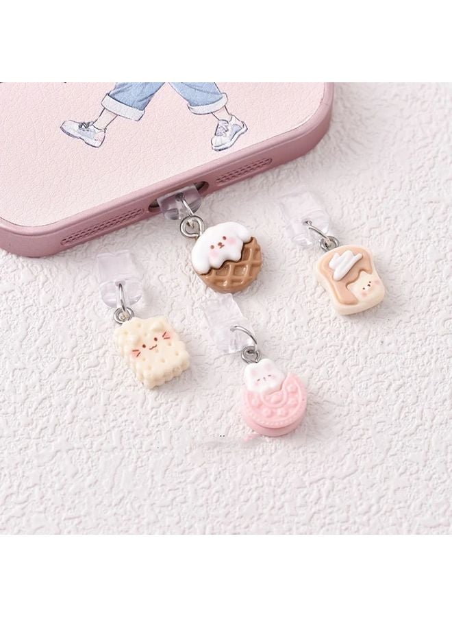 Biscuit Cat Design Resin Dust Plug For Android Mobile Phone - Image 2